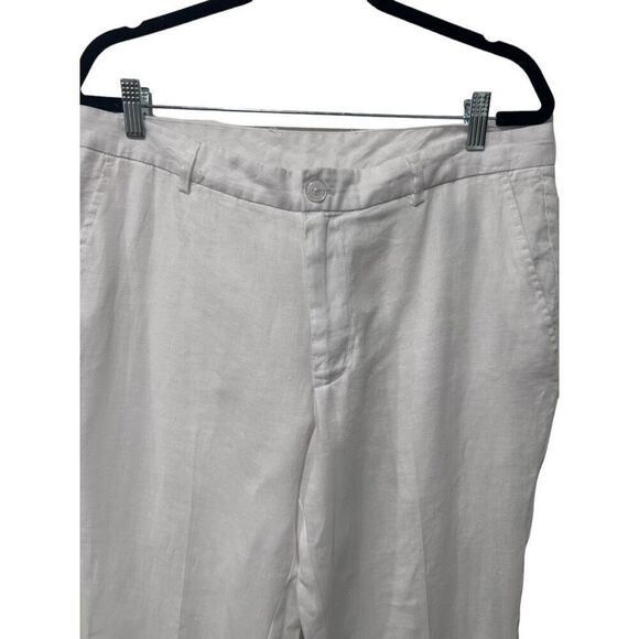 Tasso Elba White Linen Straight Men's Pants Size 34x32 Beachy Coastal Breathable - Picture 5 of 12
